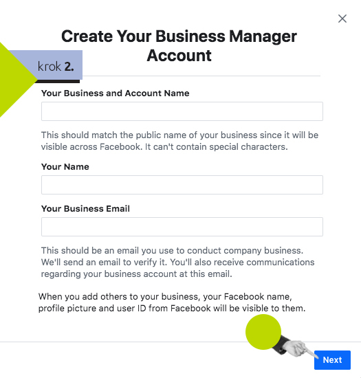 Vytvorenie business managera